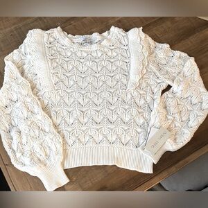 Single Thread Cotton Ruffle Sweater. Women's Sz-L NWT